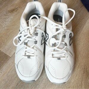 White New Balance 608v4 Cross Trainers -White/Silver Leather